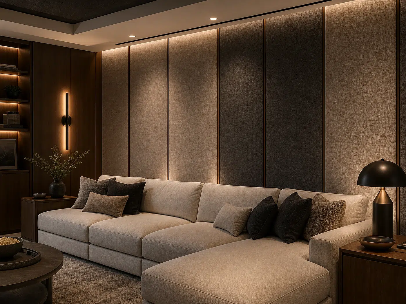 Acoustic Fabric Panels for Media rooms and hospitality interiors
