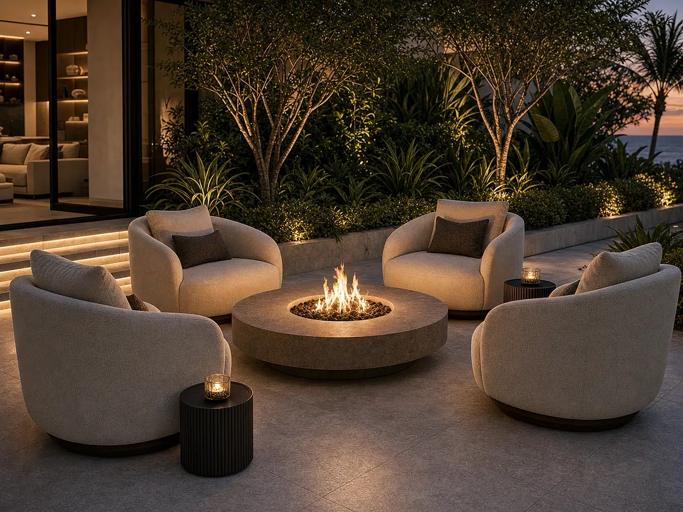 Fire Pit Seating Group for Cool-climate patios and hospitality terraces