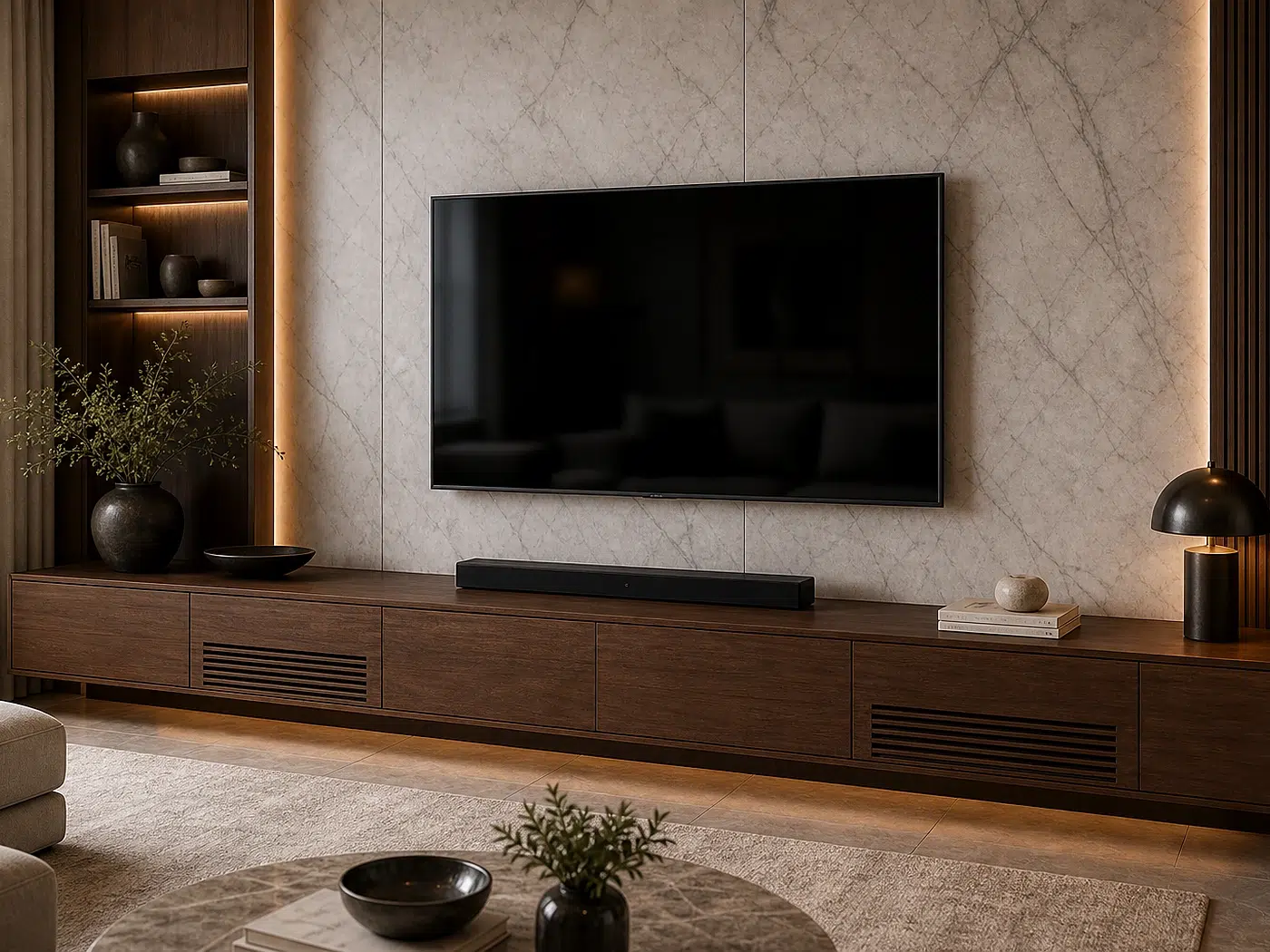 Media Storage Credenza for TV rooms and entertainment walls