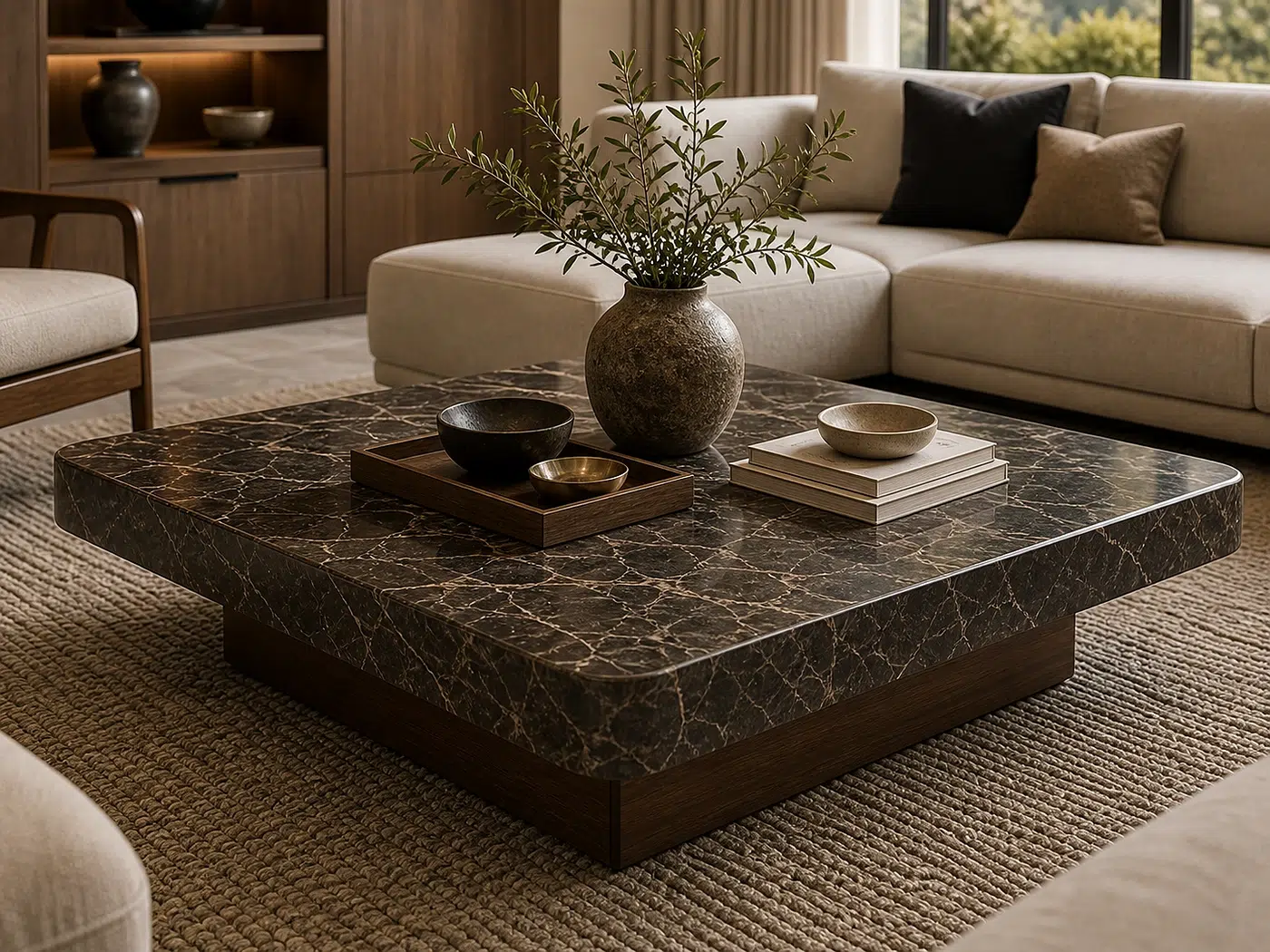 Stone Top Coffee Table for Living rooms and reception spaces