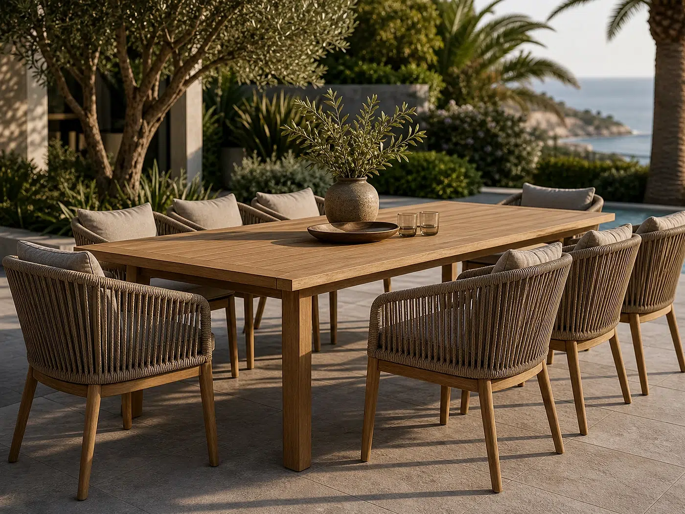 Teak Outdoor Dining Set for Garden dining and covered terraces