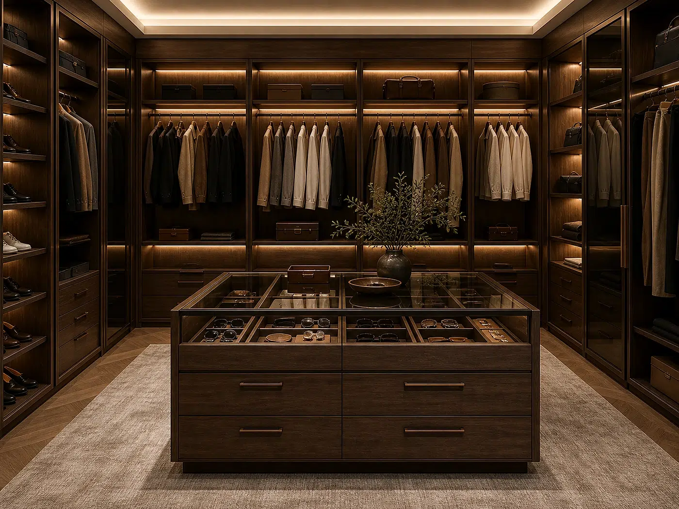 Walk-In Closet Island for High-end wardrobes and dressing rooms